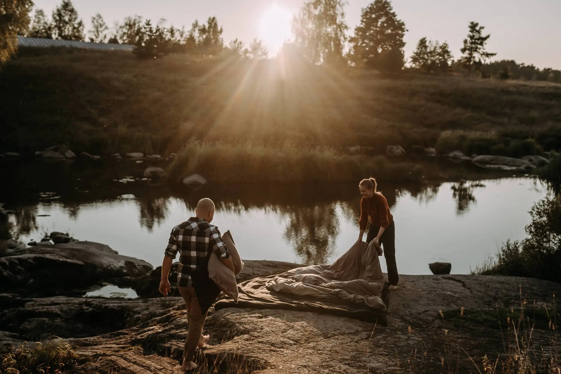 Vaaleanruskea merinovillainen parivuoteen pussilakana