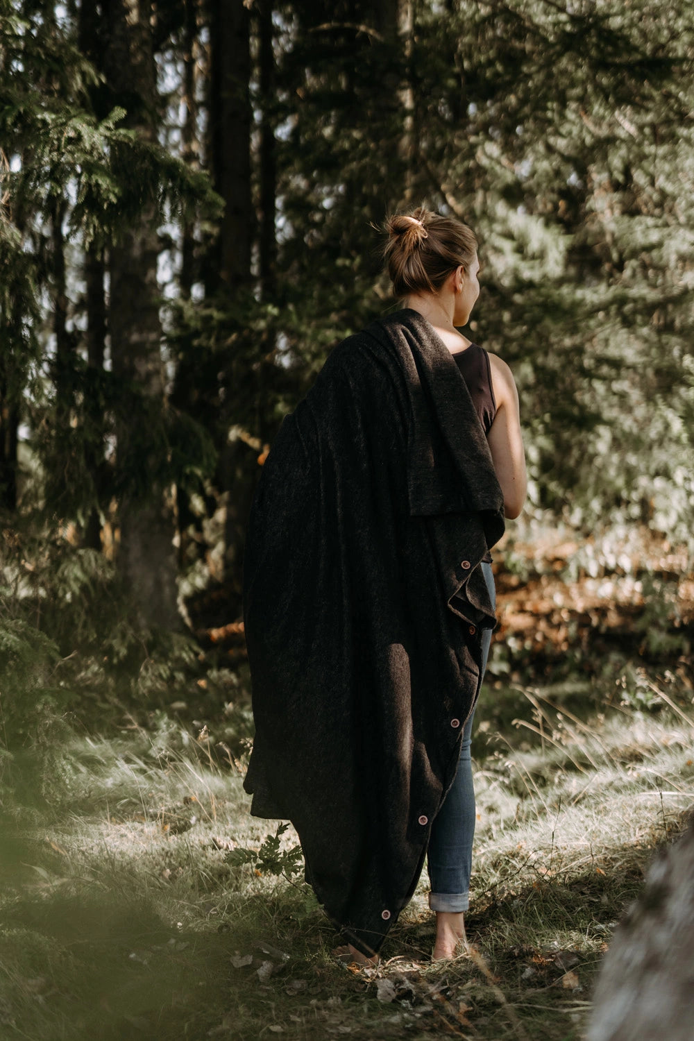 Merinovillainen pussilakana tummanharmaa