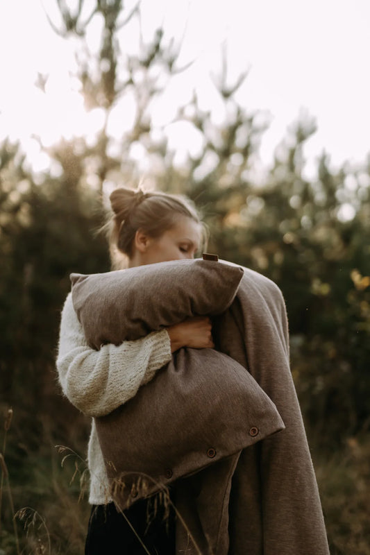 Merinovillainen pussilakanasetti vaaleanruskea