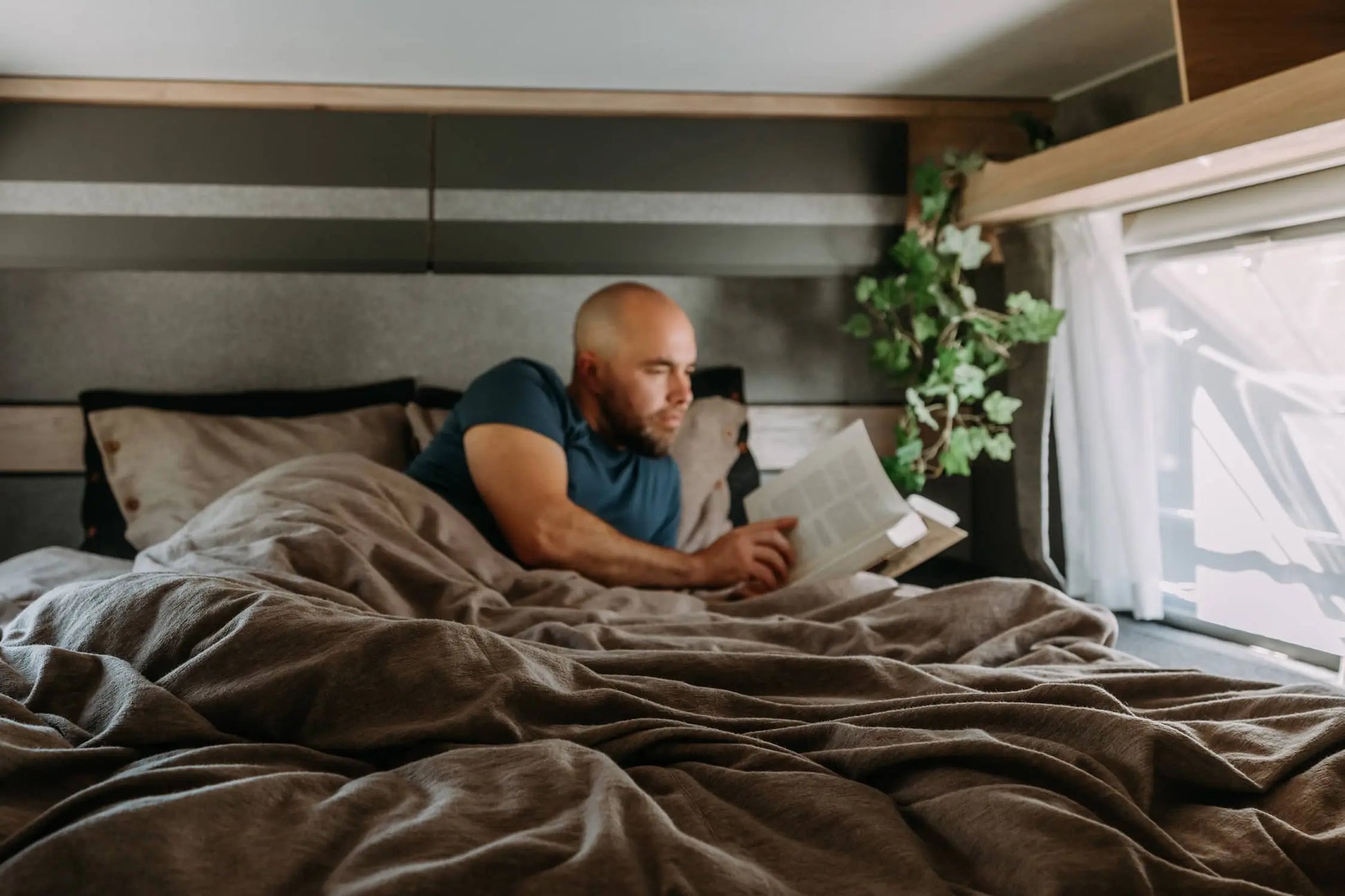 IVAN vaaleanruskea merinovilla tuplapussilakana