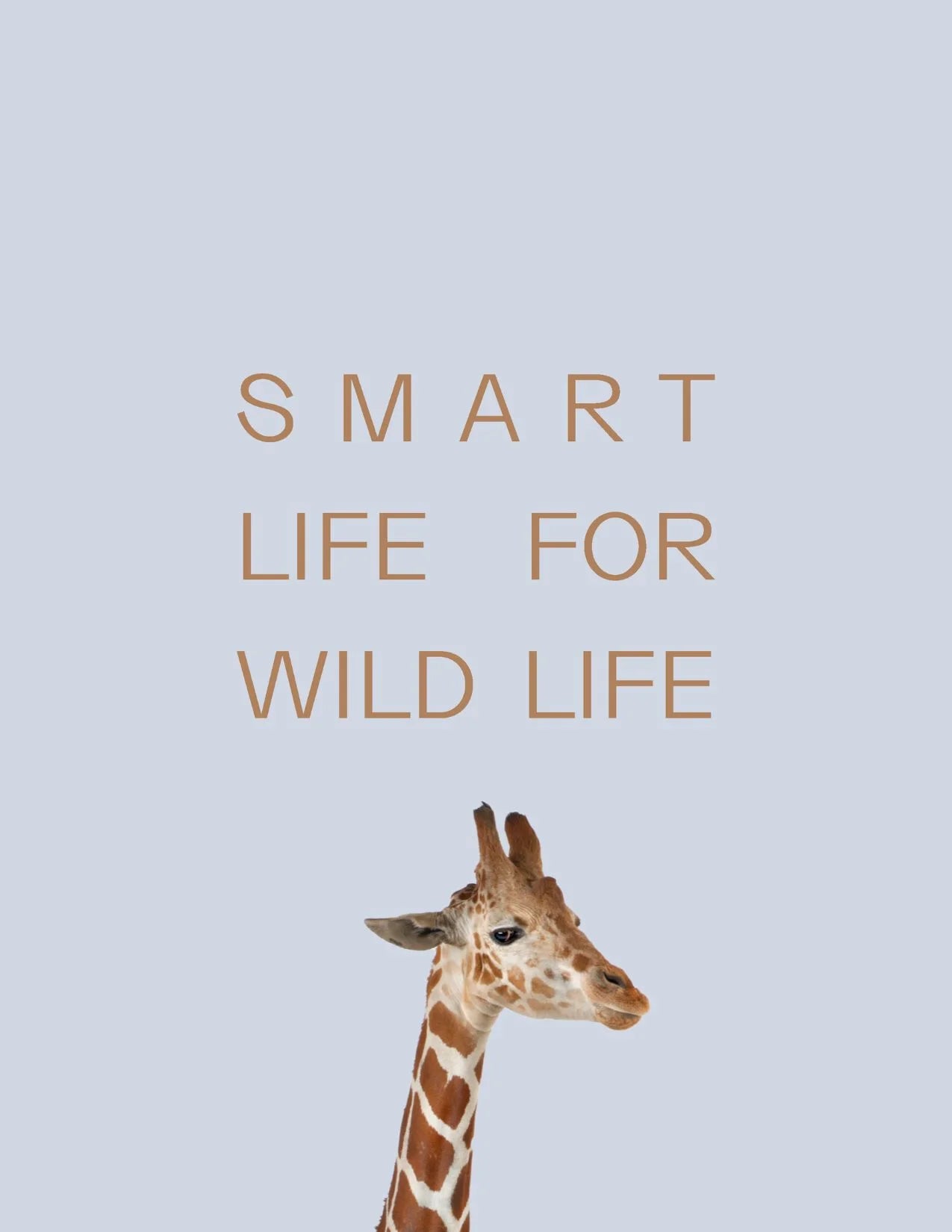 Carlos-kirahvi postikortti vaaleansininen Smart life for wild life