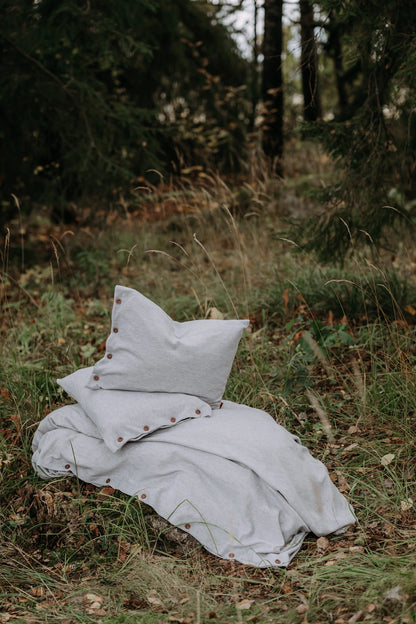 IVAN merino wool bedding set light grey